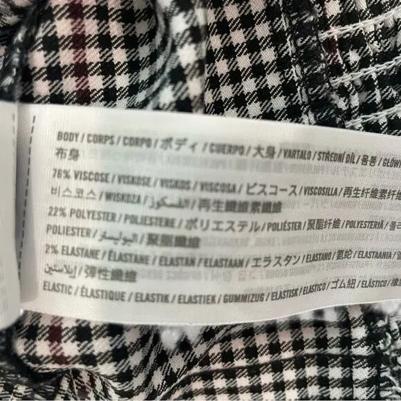 Hollister Plaid Bustier Crop Tank Square Neck Sleeveless Black White M EUC - Picture 5 of 6